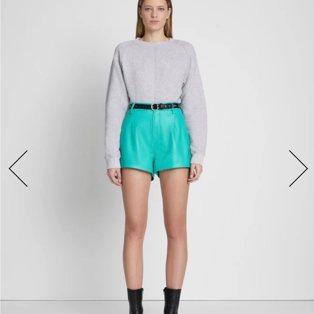 7 For All Mankind High Waist Faux Leather Shorts